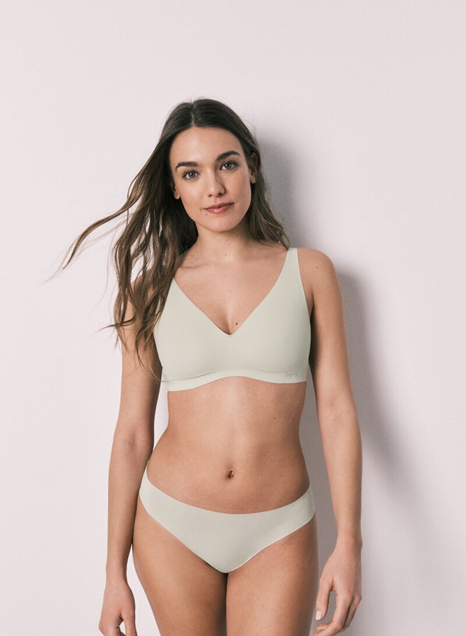 women'secret Green Clean Cut Plain Halter Top - Image 2