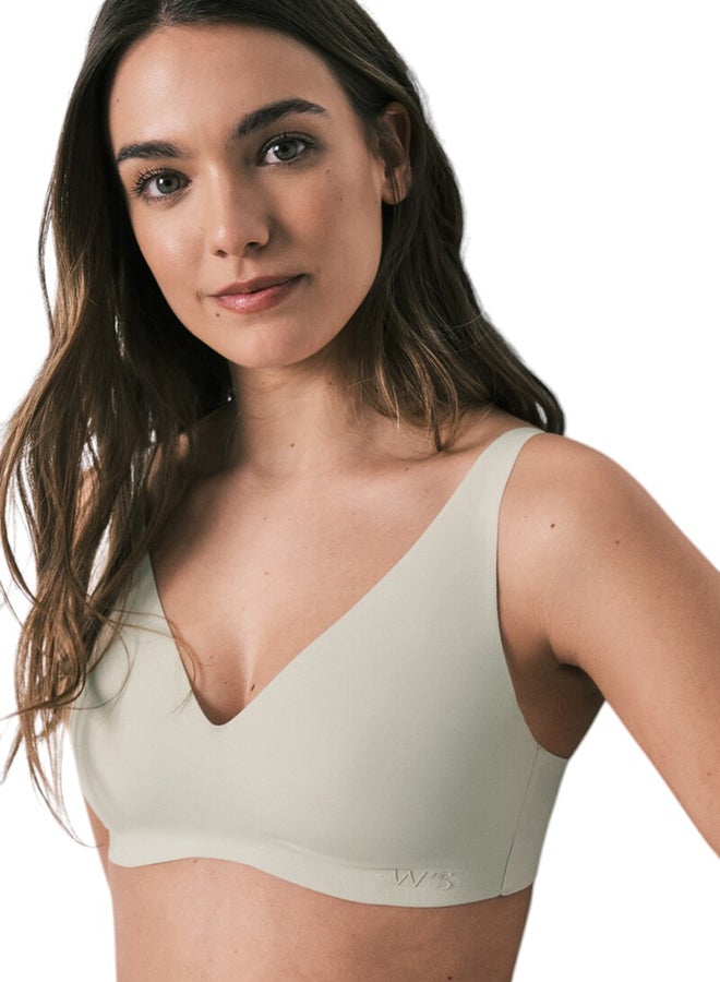 women'secret Green Clean Cut Plain Halter Top - Image 1