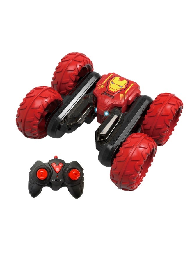 Iron Man Avengers RC Stunt Car for Kids | 360° Rotating Skidding Drift Toy | Rechargeable Remote Control Fancy Tricks Vehicle - Image 1