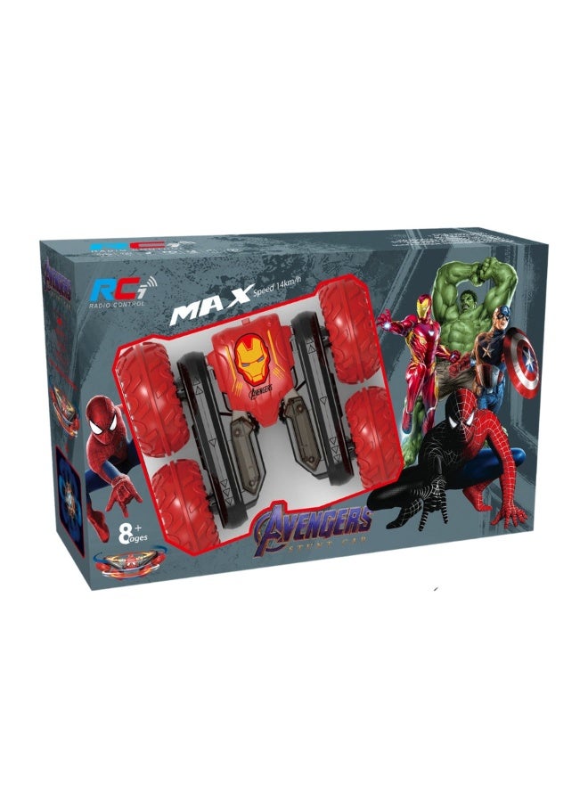 Iron Man Avengers RC Stunt Car for Kids | 360° Rotating Skidding Drift Toy | Rechargeable Remote Control Fancy Tricks Vehicle - Image 2