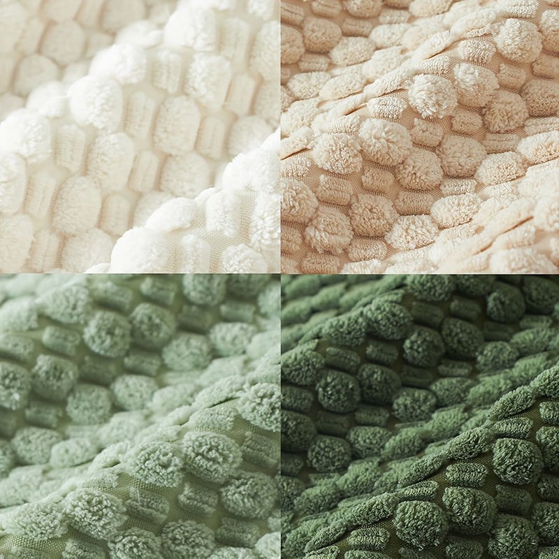 Light Green Corduroy Decorative Throw Pillow Cover 16x16 for Sofa Couch Bed - Image 4