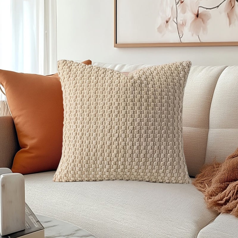 Light Green Corduroy Decorative Throw Pillow Cover 16x16 for Sofa Couch Bed - Image 5