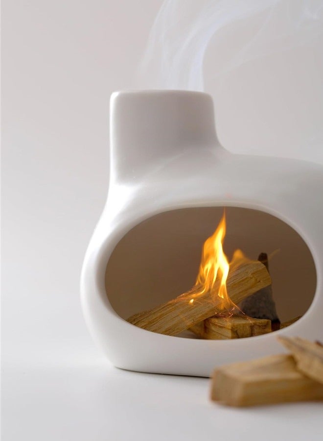 أوساويك حامل بالو سانتو ، السيراميك المصنوع يدويًا بالو سانتو الموقد ، وعاء اليوغا التأمل ، وحامل البخور ، وزين داء الخزف - Image 4