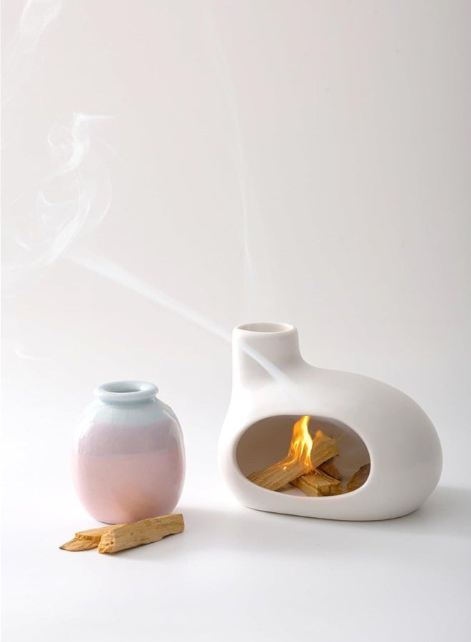 أوساويك حامل بالو سانتو ، السيراميك المصنوع يدويًا بالو سانتو الموقد ، وعاء اليوغا التأمل ، وحامل البخور ، وزين داء الخزف - Image 3