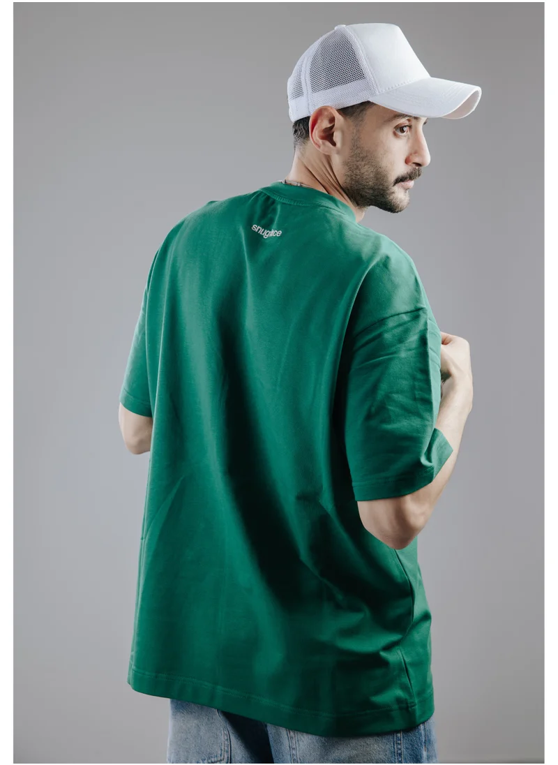 سناج فيس Snugface The Button Oversized Tshirts, Green, SF15-6GRN-S