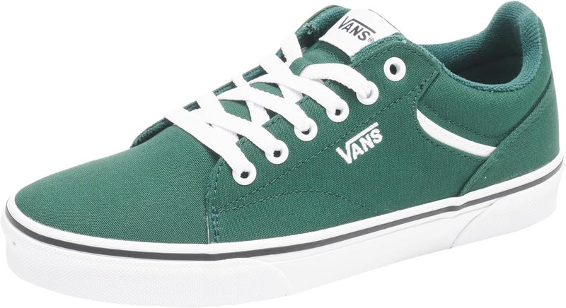 Vans Women's Seldan Shoe | Retro Tennis Inspired Sneakers for Fashion, Work & Everyday Wear, Canvas Emerald, 8.5