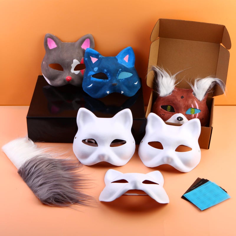 Varpotle Cat Mask with Fur and Eye Mesh, 13 PCS Fun Therian Masks Kit for FURRY Makers, Therian Starter Set with All the Stuff, Fun Gift for a Child to Home Projects, Rainy Day Activities and Halloween - Image 2