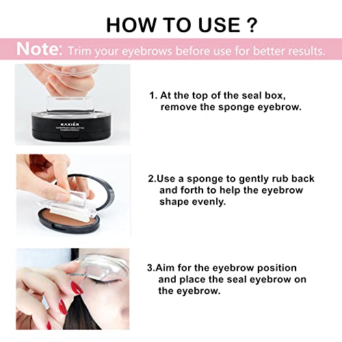 Moakxer Eyebrow Powder,Waterproof Eyebrow Stamp Powder Seal Perfect Nature Eye Brow Powder Tinting Coloring Kit Delicate Shape (101# Dark Gray) - Image 4