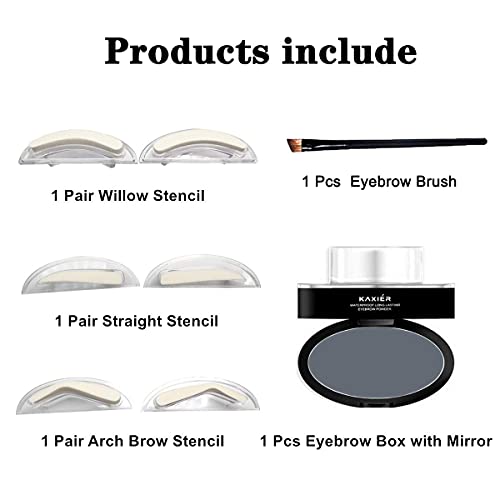 Moakxer Eyebrow Powder,Waterproof Eyebrow Stamp Powder Seal Perfect Nature Eye Brow Powder Tinting Coloring Kit Delicate Shape (101# Dark Gray) - Image 3