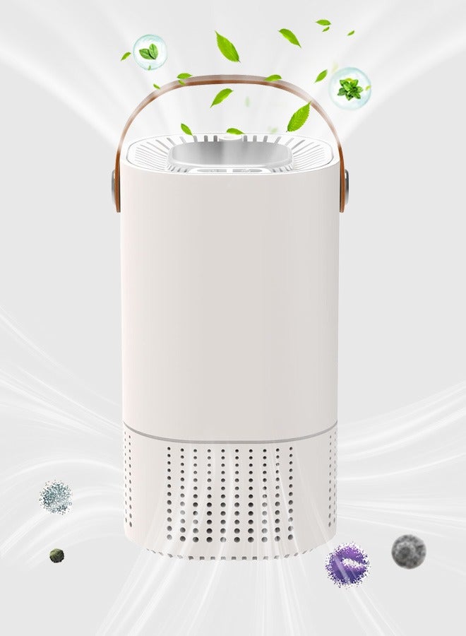 XiuWoo Mini Quiet Air Purifier, Portable and Cute Desk Air Purifier for Dorm, Office, Travel, Car, Classroom, Bedroom, White - Image 1