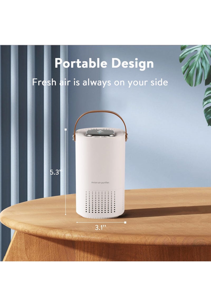XiuWoo Mini Quiet Air Purifier, Portable and Cute Desk Air Purifier for Dorm, Office, Travel, Car, Classroom, Bedroom, White - Image 2