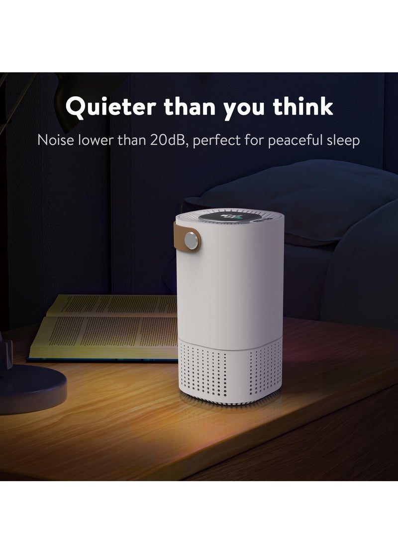 XiuWoo Mini Quiet Air Purifier, Portable and Cute Desk Air Purifier for Dorm, Office, Travel, Car, Classroom, Bedroom, White - Image 3