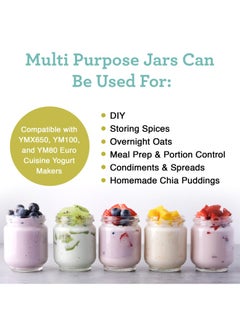 Euro Cuisine Euro Cuisine Gy1920 Glass Jars For Yogurt Maker  Set Of 8  - Image 3
