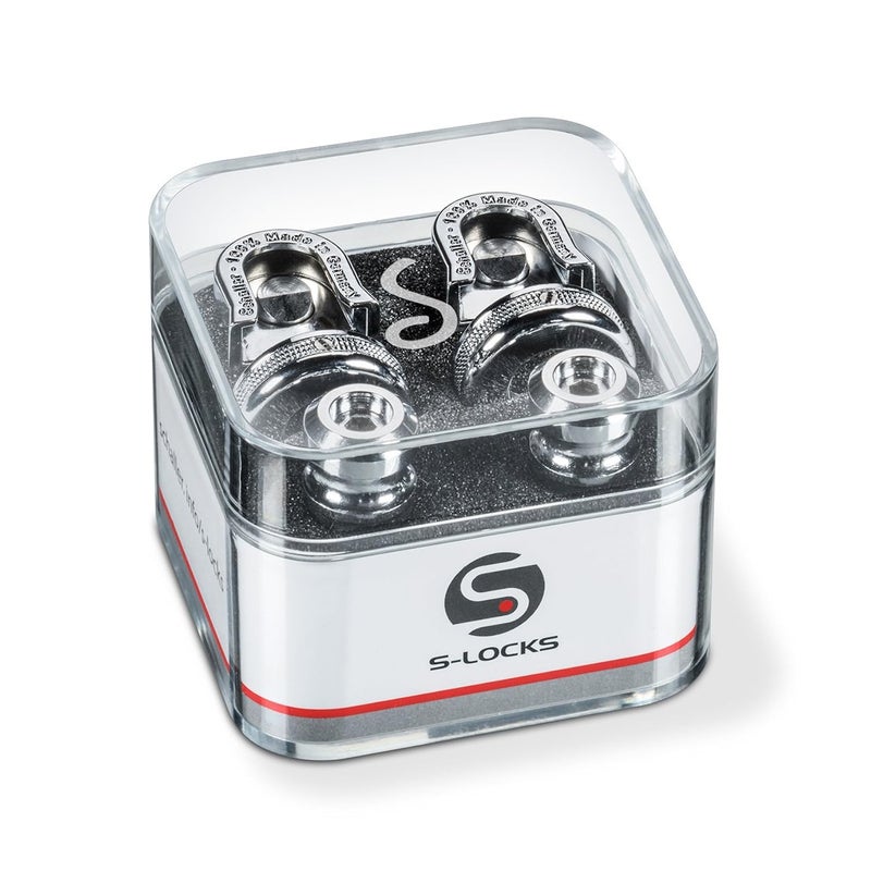 Schaller S Locks Guitar Strap Locks and Buttons (Pair) Chrome - Image 1