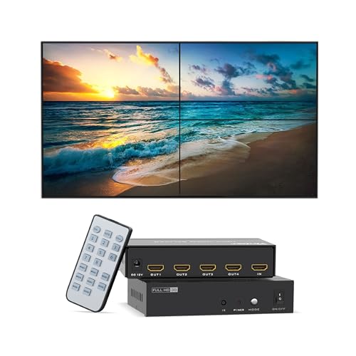 Yinker 4K Video Wall Controller 2x2 4K30Hz HDMI Video Wall Processor for 4 TV Splicing Display Supports 1x1 1x2 1x3 1x4 2x1 2x2 3x1 4x11 Input 4 Output - Image 1