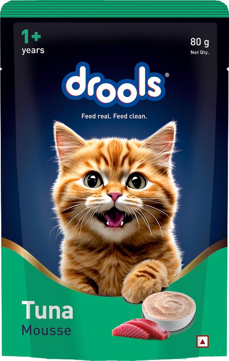 Drools Cat Tuna Mousse 80g - Grain Free, High Protein, Easy to Digest - Image 1