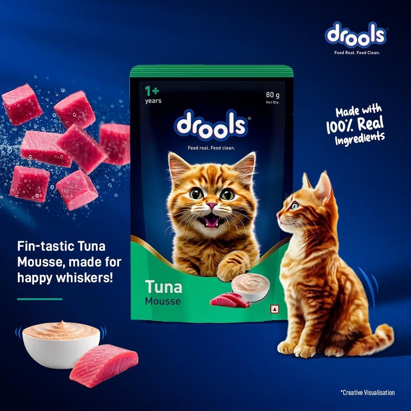 Drools Cat Tuna Mousse 80g - Grain Free, High Protein, Easy to Digest - Image 3