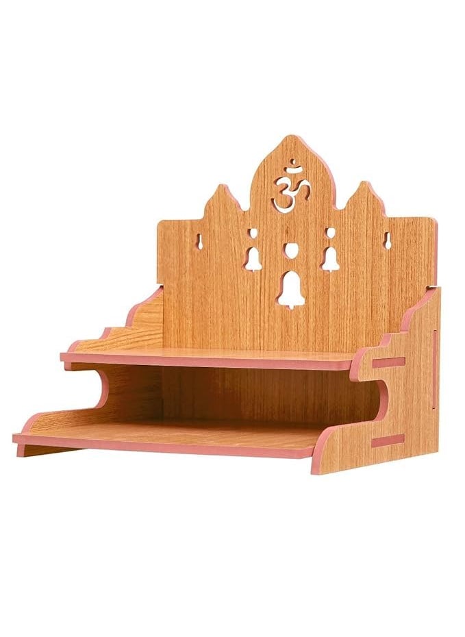 SWIT CREATION SWIT CREATION Beautiful MDF Wooden TempleHome Temple Wooden Temple with Bell Design Shape for Pooja Handcrafted and Laminated 11 X 105 X 11 Inch  - Image 3