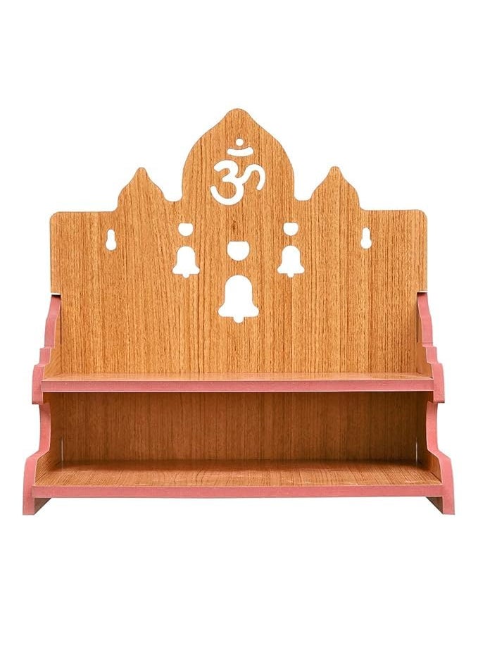 SWIT CREATION SWIT CREATION Beautiful MDF Wooden TempleHome Temple Wooden Temple with Bell Design Shape for Pooja Handcrafted and Laminated 11 X 105 X 11 Inch  - Image 1