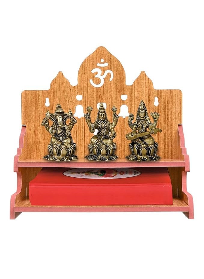 SWIT CREATION SWIT CREATION Beautiful MDF Wooden TempleHome Temple Wooden Temple with Bell Design Shape for Pooja Handcrafted and Laminated 11 X 105 X 11 Inch  - Image 2