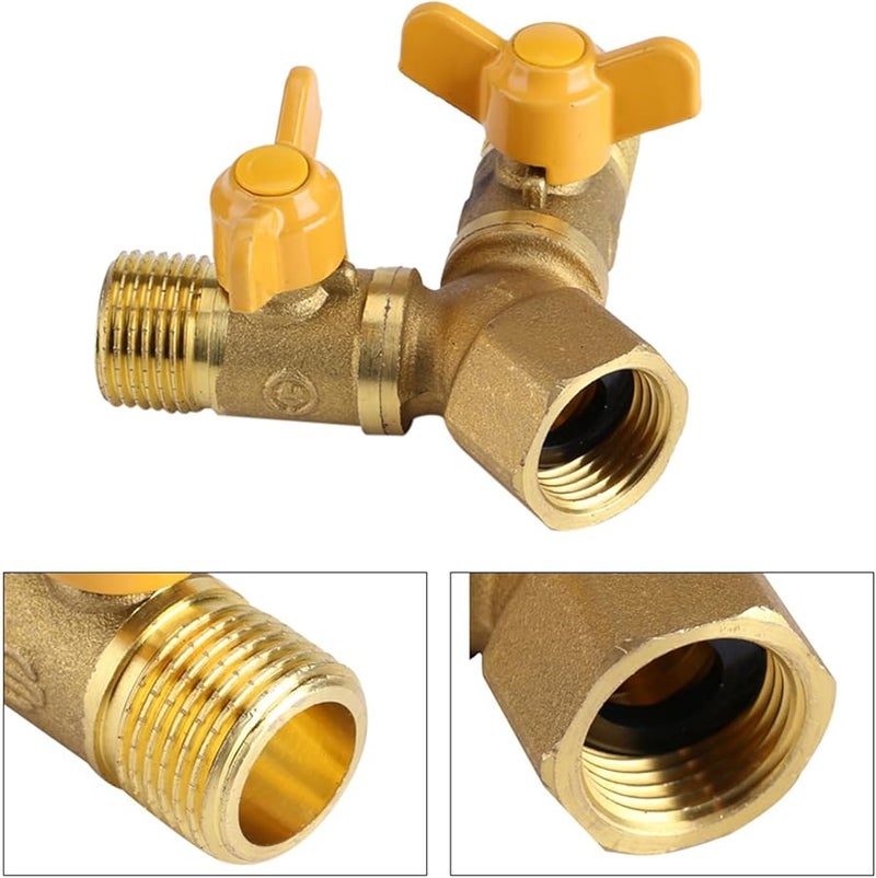 Brass 2 Way Garden Tap Adapter Dual Faucet Connector For Patio Lawn Irrigation - Image 4
