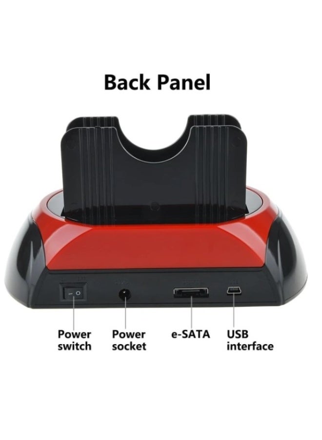 Haing Hard Drive Docking Station, USB 2.0 to 2.5 3.5 Inch SATA IDE Dual Slots External Enclosure - Image 5