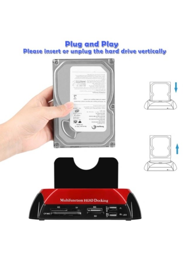 Haing Hard Drive Docking Station, USB 2.0 to 2.5 3.5 Inch SATA IDE Dual Slots External Enclosure - Image 3