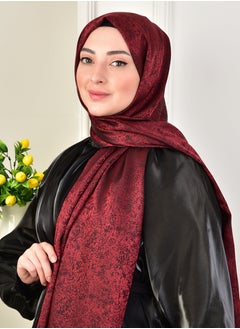 بوردان ابيك حجاب جاكار بنقشة المرمر باللون الخمري – بمقاس 75 × 190 سم. لمسة خفيفة من اللمعان، قوام متماسك، وتصميم مقاوم للانزلاق لمظهر راقٍ وثابت. مصنوع في تركيا.  - Image 3