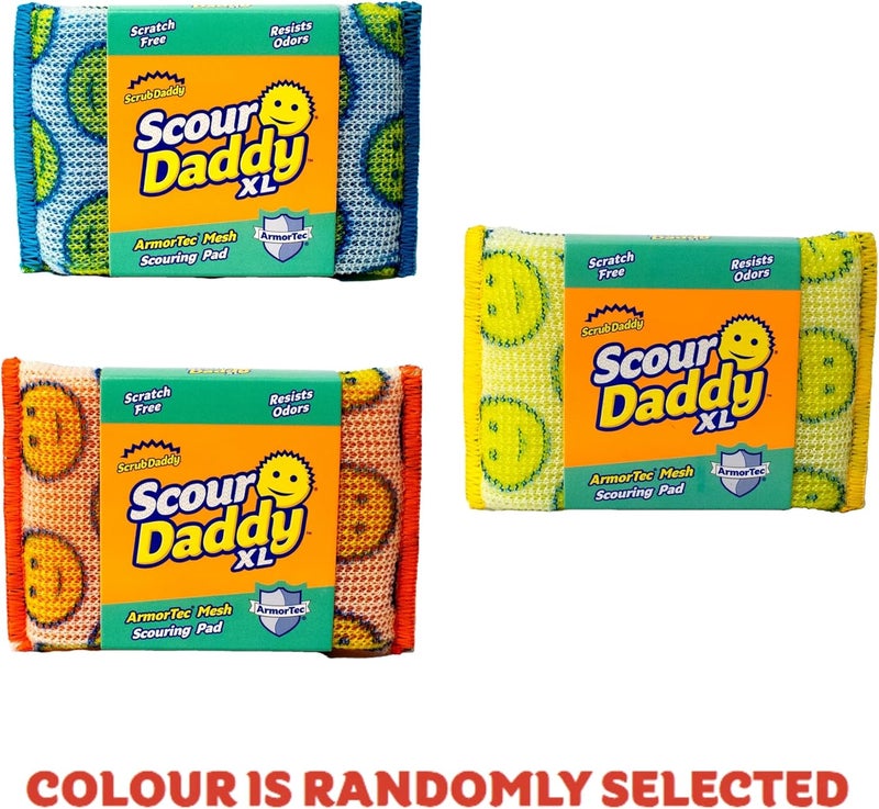Scrub Daddy Scour Daddy XL, Scourers Non Scratch Scrubbing Sponge, Scouring Pads, Kitchen Sponges for Dishes, Dishwashing Pan Scrubber, Cleaning Supplies, Dish Sponges for Washing up - Image 2