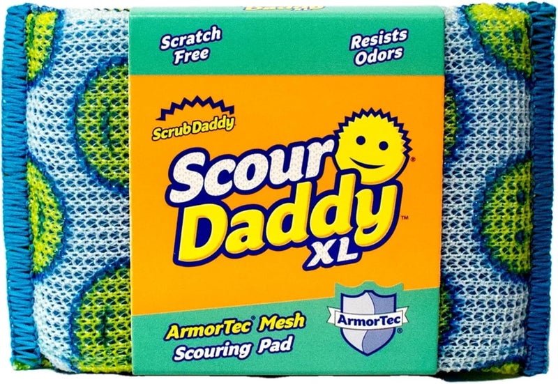 Scrub Daddy Scour Daddy XL, Scourers Non Scratch Scrubbing Sponge, Scouring Pads, Kitchen Sponges for Dishes, Dishwashing Pan Scrubber, Cleaning Supplies, Dish Sponges for Washing up - Image 1