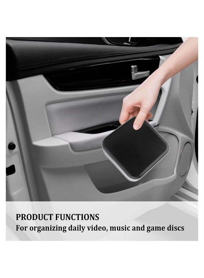 CD Case 48 Capacity Portable CD Storage Binder CD Holder for Car Storing DVD/VCD Disc Car Accessories Zippered CD Holder CD Organizer Case for Car,Home,Travel,Office (Color : Black) - Image 4