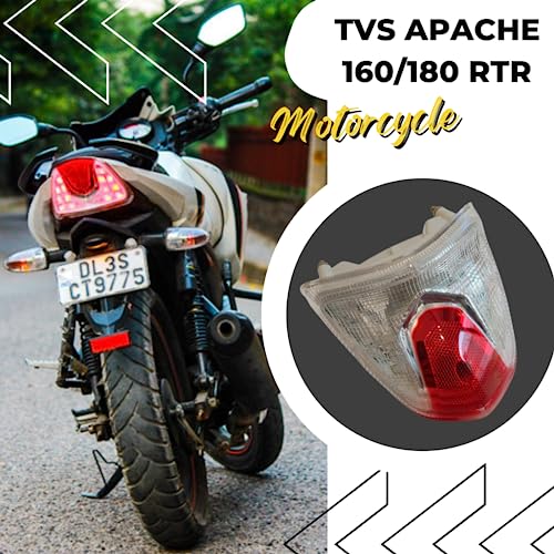 Apsmotiv 1Pcs Back Light, Brake Light, Tail Light Without Bulb Compatible For Tvs Apache Rtr 160/180 - Halogen - Image 3