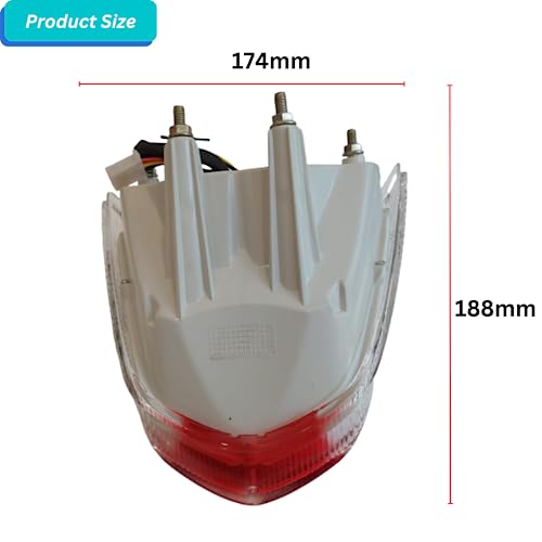 Apsmotiv 1Pcs Back Light, Brake Light, Tail Light Without Bulb Compatible For Tvs Apache Rtr 160/180 - Halogen - Image 5