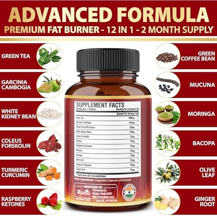 Zolotus Premium Weight Loss Pills for Women, 2 Months Supply, The Best Belly Fat Burners for Women and Men, Metabolism Booster, Energy Pills, Highest Potency with Green Tea Extract 98% - Image 4