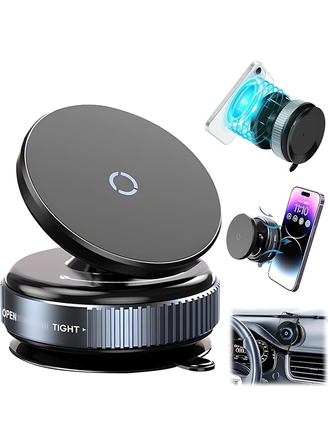 Green Tiger Magnetic Car Phone Holder – 360° Rotating Dashboard Mount, Hands-Free Mobile Holder for All Smartphones