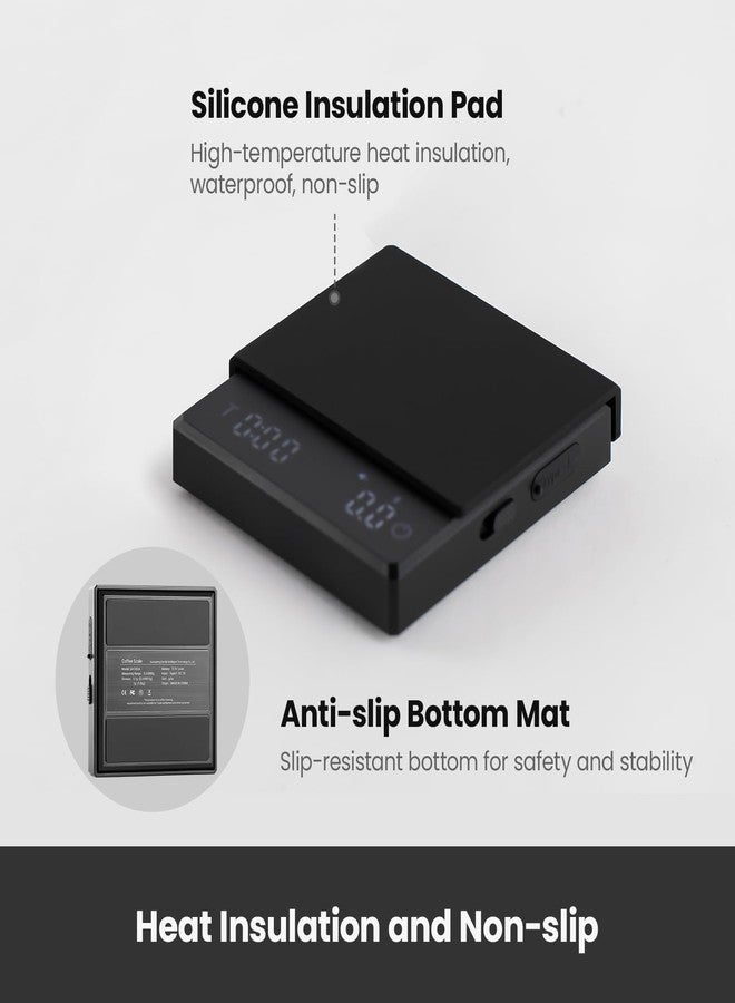 جميلاى ميزان قهوة رقمي من جيميلاي مزود بمؤقت، دقة عالية 2 كجم/0.1 جم، قياس دقيق للإسبريسو والقهوة المقطرة، مع شاشة LCD، قابل لإعادة الشحن - Image 4