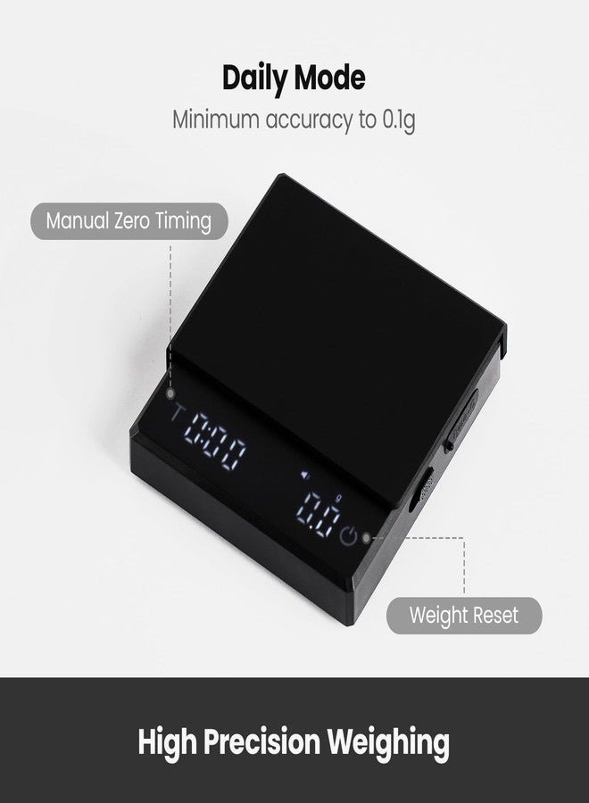 جميلاى ميزان قهوة رقمي من جيميلاي مزود بمؤقت، دقة عالية 2 كجم/0.1 جم، قياس دقيق للإسبريسو والقهوة المقطرة، مع شاشة LCD، قابل لإعادة الشحن - Image 3