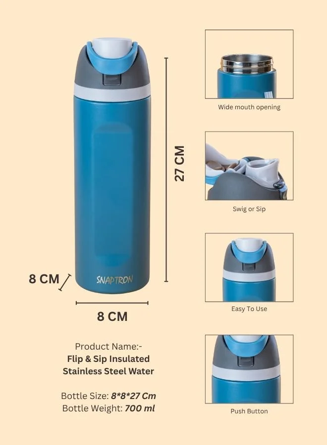 Casa Quesera  SNAPTRON® Flip & Sip Insulated Stainless Steel Bottle  | Best Price UAE