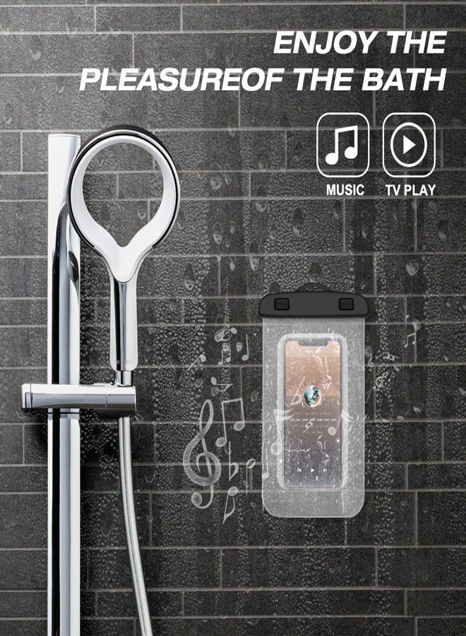 Fully protected sea case, Swimming Bag Waterproof Phone Case, Mobile Pouch PVC Cover Use at Beach or Swimming Pool, with Neck Strap For iPhone, Samsung, Xiaomi, Huawei, Redmi - Black - Image 5