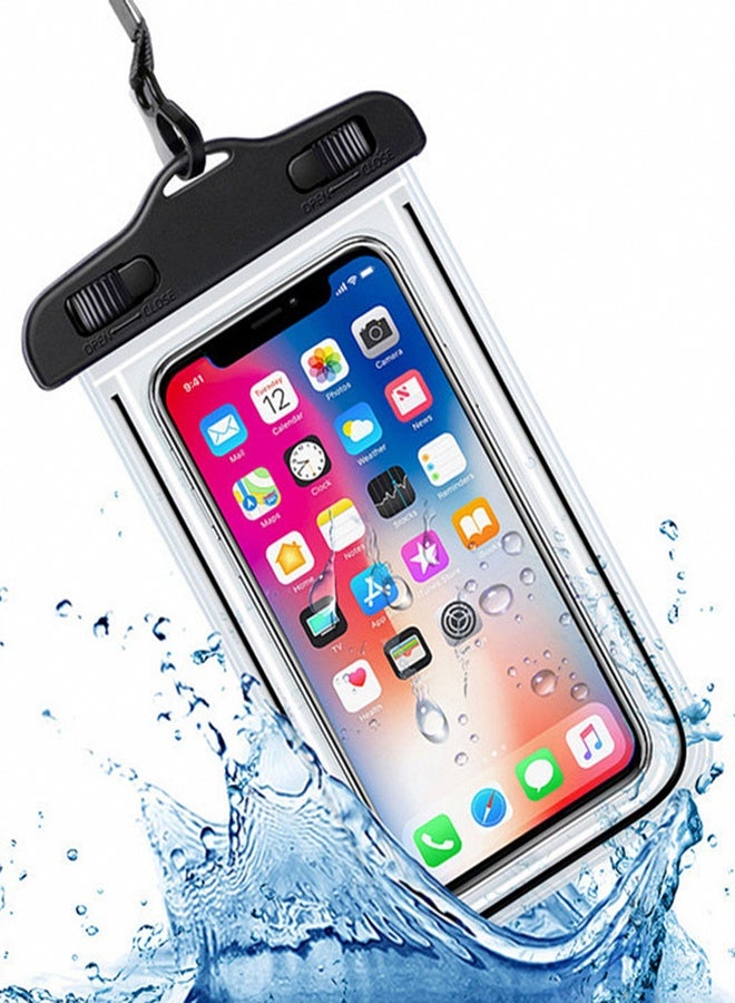 Fully protected sea case, Swimming Bag Waterproof Phone Case, Mobile Pouch PVC Cover Use at Beach or Swimming Pool, with Neck Strap For iPhone, Samsung, Xiaomi, Huawei, Redmi - Black - Image 1