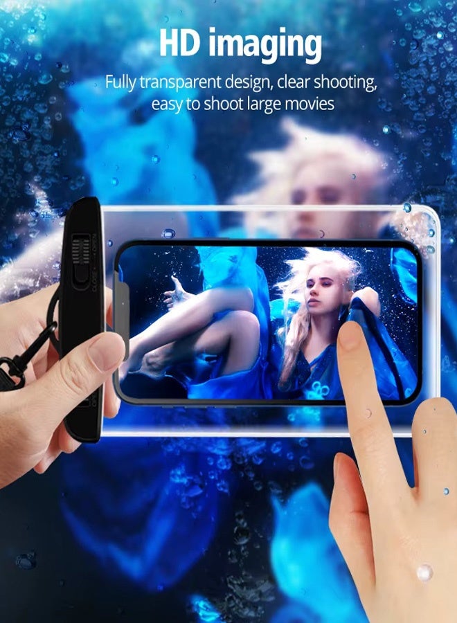 Fully protected sea case, Swimming Bag Waterproof Phone Case, Mobile Pouch PVC Cover Use at Beach or Swimming Pool, with Neck Strap For iPhone, Samsung, Xiaomi, Huawei, Redmi - Black - Image 4