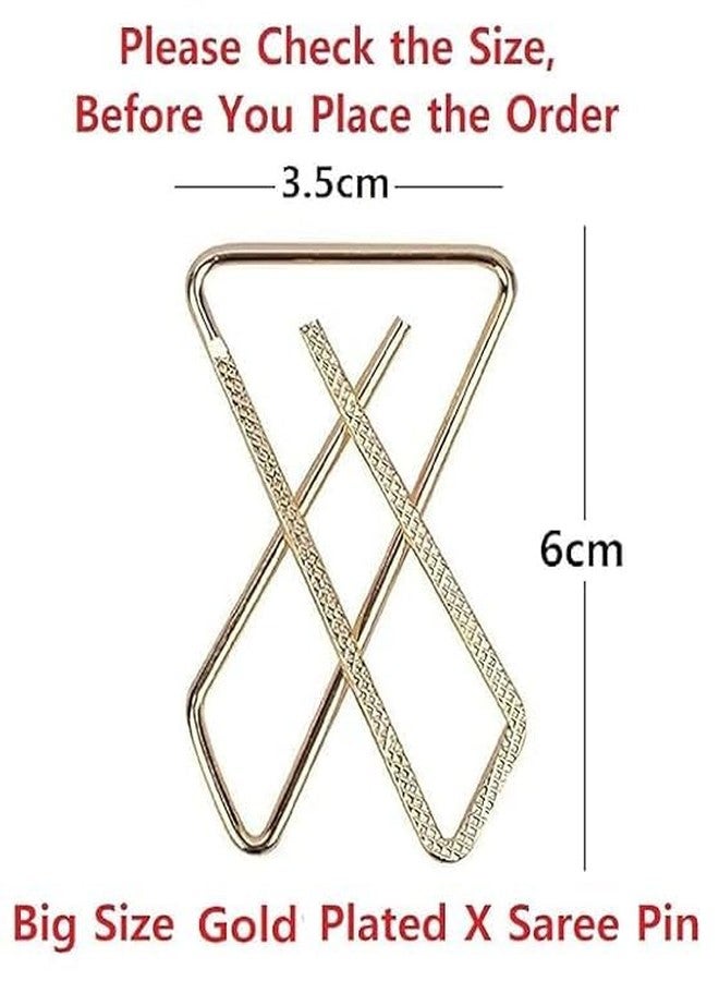 SKYUNION Fashions Women's Brooches & Pins for Hijab Dupatta Chunri Scrafs & Saree Pin for Women gold p-6 - Image 4