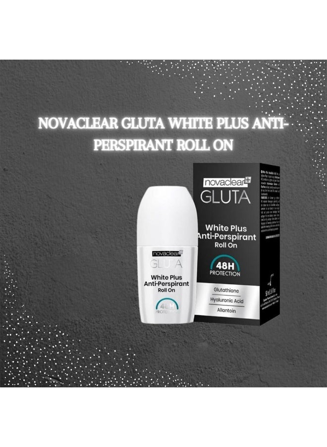 novaclear جلوتا وايت بلس مزيل العرق المبيض رول أون 50 مل - Image 1