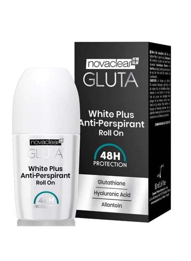 novaclear جلوتا وايت بلس مزيل العرق المبيض رول أون 50 مل - Image 2