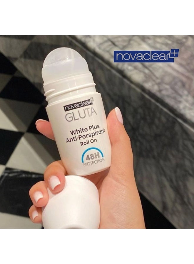 novaclear جلوتا وايت بلس مزيل العرق المبيض رول أون 50 مل - Image 4