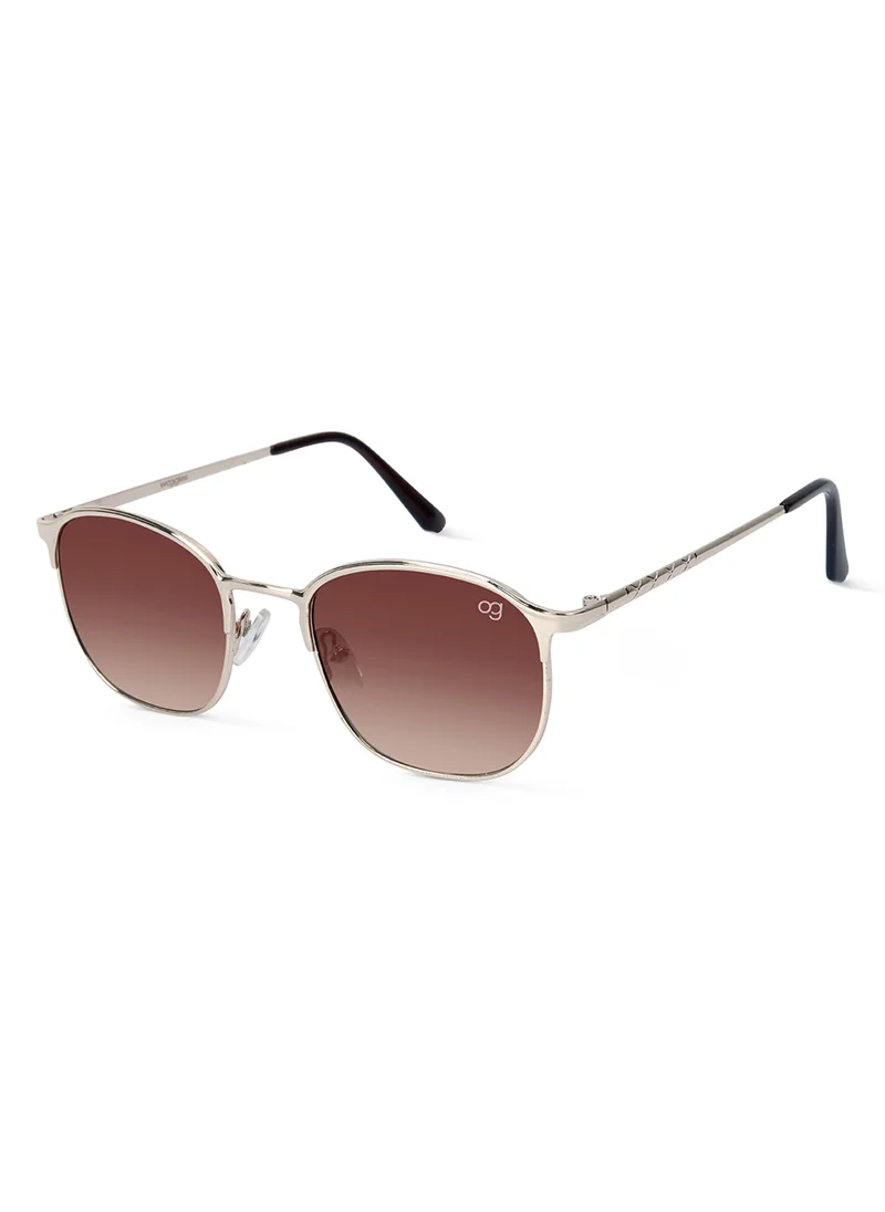 Woggles UV- Protected  Brown Clubmaster Sunglasses
