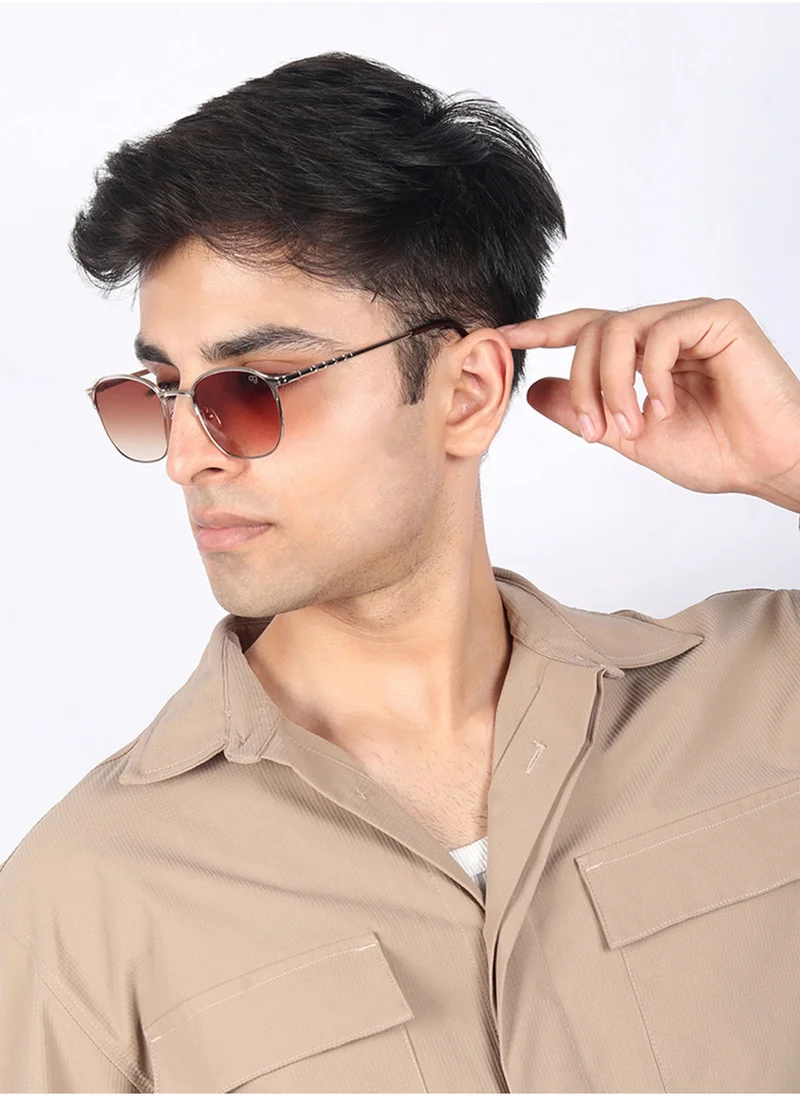 Woggles UV- Protected  Brown Clubmaster Sunglasses