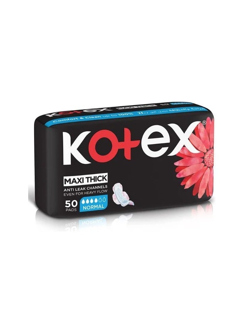 كوتكس فوط صحية كوتكس 50 فوطه عادي مع أجنحة - Image 1