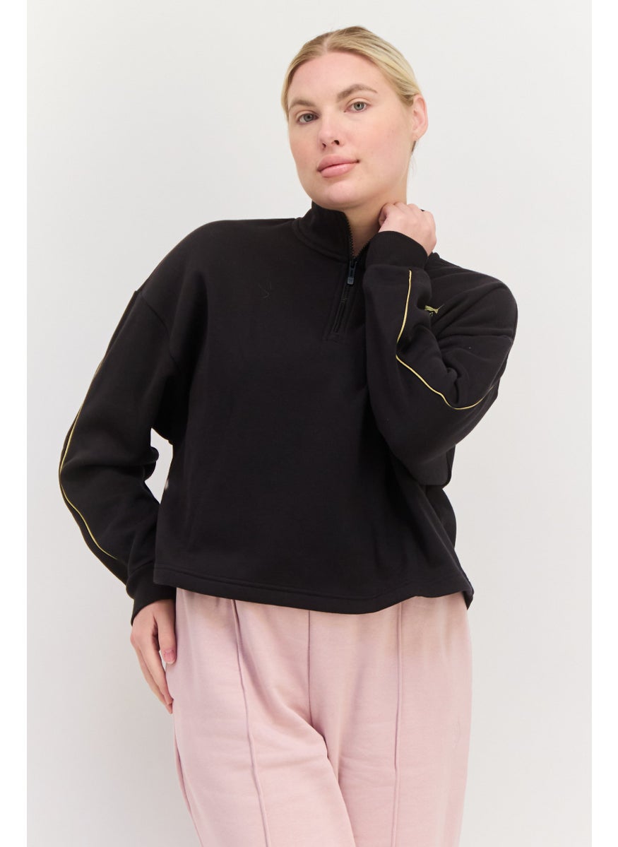 PUMA Women Relaxed Fit Long Sleeves Outdoor Sweatshirt, Black  - Image 1