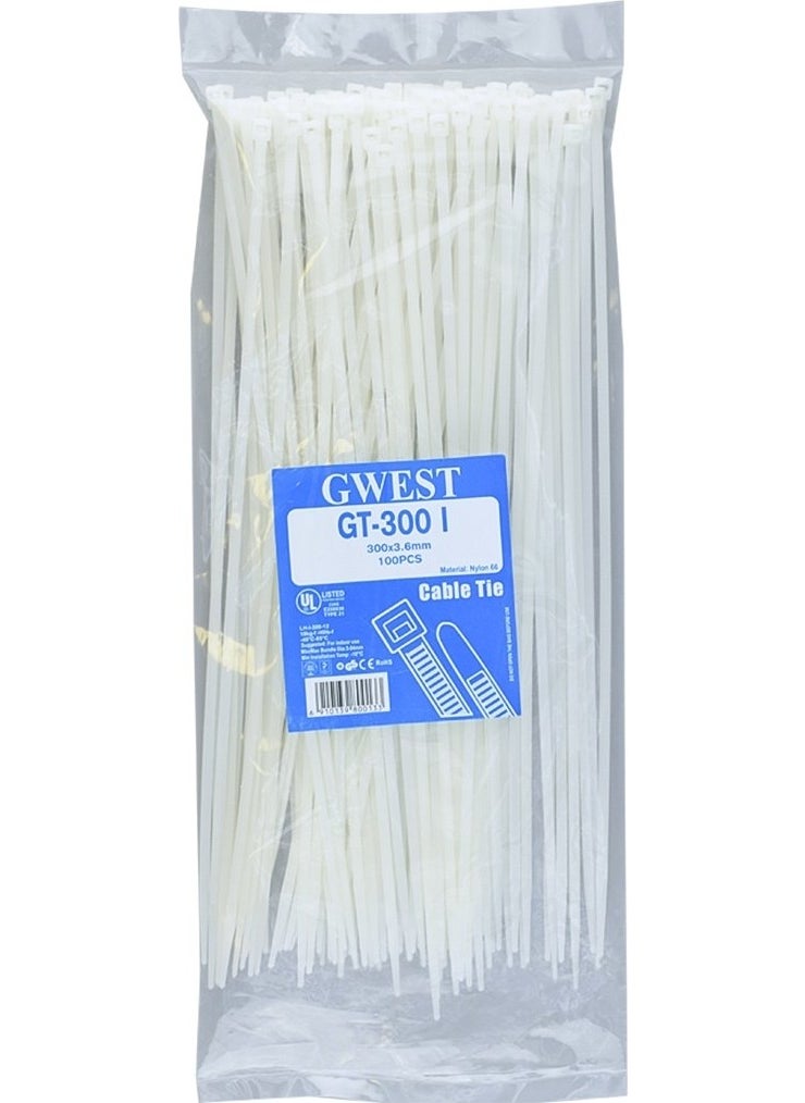 GWEST Gt 300I 300 x 3.6 mm White Cable Tie  - Image 1